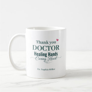 Danke Doktor Heilende Hände Sorgendes Herz Custom Kaffeetasse