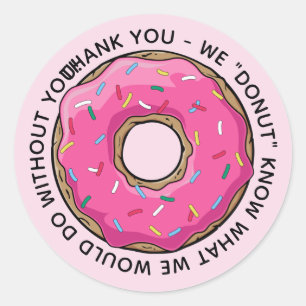 DANKE Donut für Lehrer Runder Aufkleber