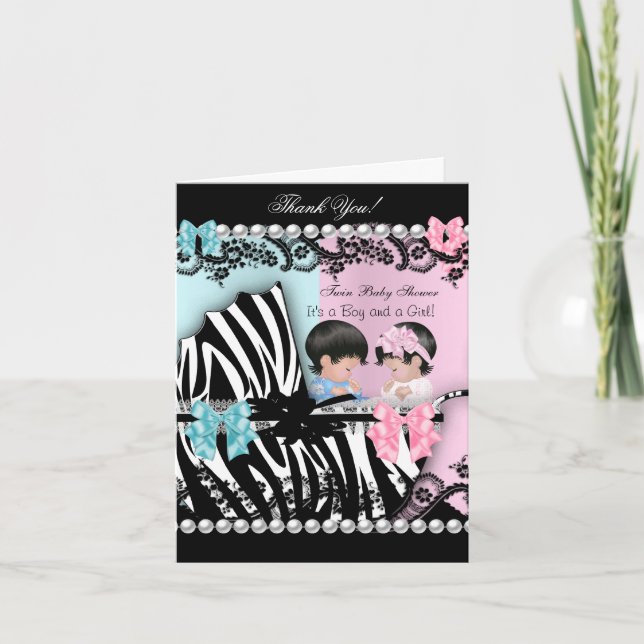 Danke Doppelbaby-Duschen-niedliches (Vorderseite)