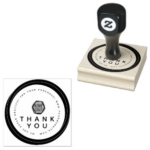 Danke Double Circular Boutique Geschäft Logo Gummistempel
