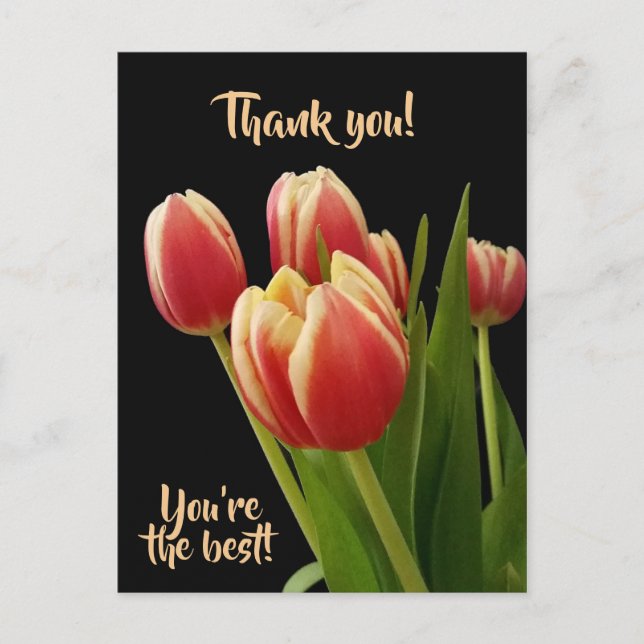 Danke, du bist die beste Postkarte mit Tulips (Vorderseite)