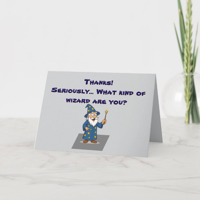 🧙 ‍ "Danke, du glorreicher Zauberer" Karte (Vorderseite)