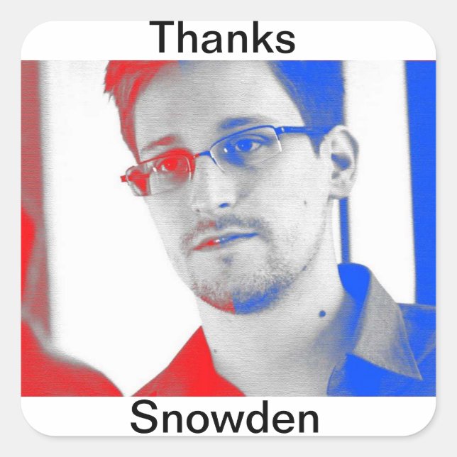 Danke Edward Snowden Quadratischer Aufkleber (Vorderseite)