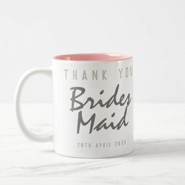 Danke - ein Bridesmaid-Geschenk Zweifarbige Tasse (Links)
