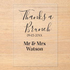 Danke ein Brunch nach der Hochzeit Name Datum einf Acryleinladungen