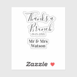Danke ein Brunch nach der Hochzeit Name Datum einf Aufkleber