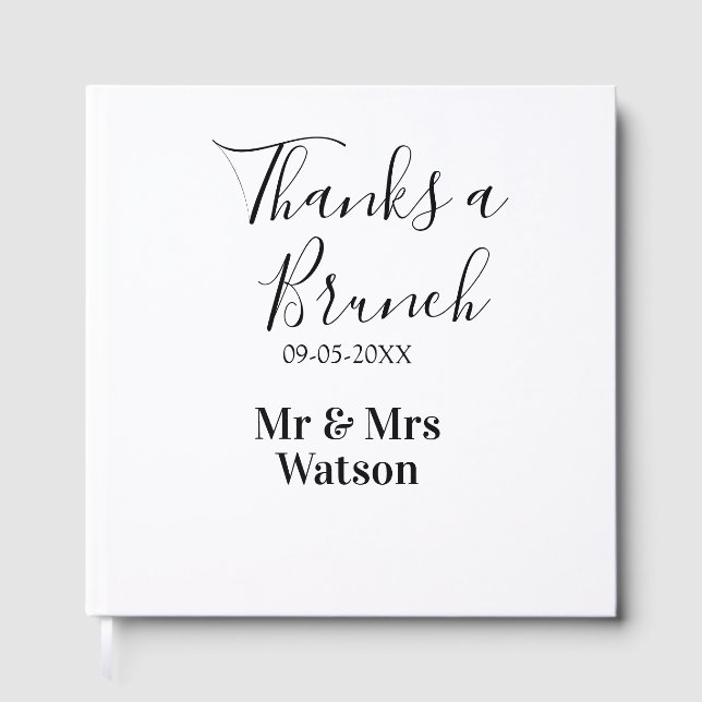 Danke ein Brunch nach der Hochzeit Name Datum einf Gästebuch (Vorderseite)