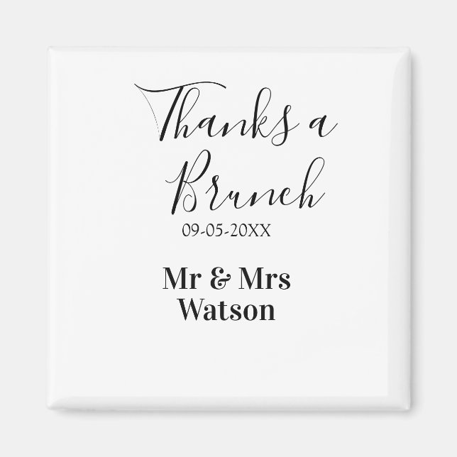 Danke ein Brunch nach der Hochzeit Name Datum einf Magnet (Vorne)