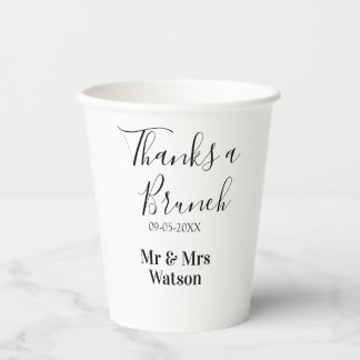 Danke ein Brunch nach der Hochzeit Name Datum einf Pappbecher