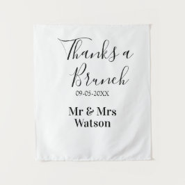 Danke ein Brunch nach der Hochzeit Name Datum einf Wandteppich