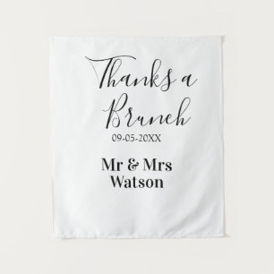 Danke ein Brunch nach der Hochzeit Name Datum einf Wandteppich