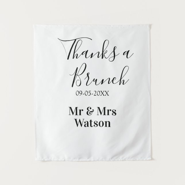 Danke ein Brunch nach der Hochzeit Name Datum einf Wandteppich (Vorderseite)