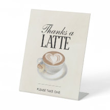 Danke, ein Latte Baby Braut Dusche Gastgeschenk