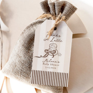 Danke ein Latte Bebe Cafe Brauner Bogen Babyparty Geschenkanhänger