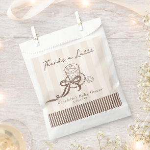 Danke ein Latte Bebe Café Handgezeichnete Babypart Geschenktütchen