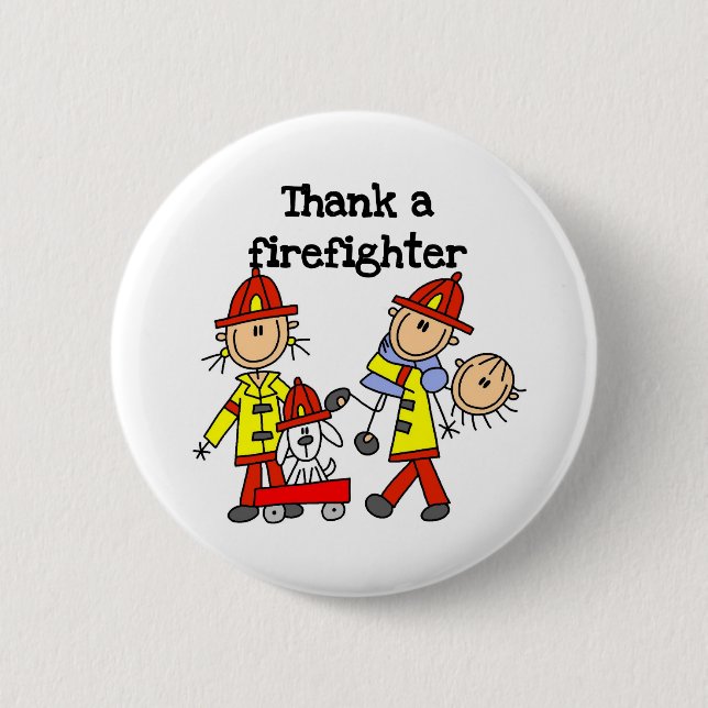 Danke einem Feuerwehrmann Button (Vorderseite)