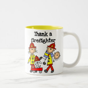 Danke einem Feuerwehrmann Zweifarbige Tasse