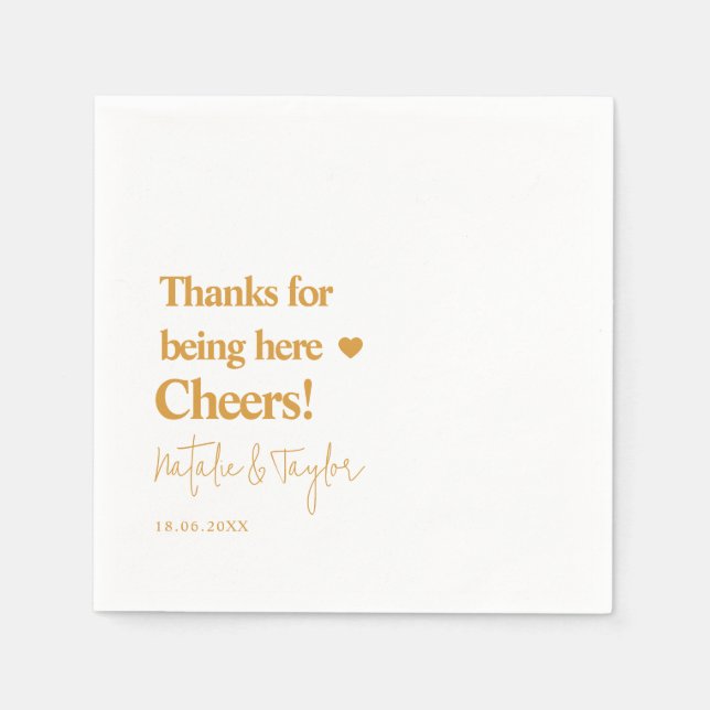 Danke! Einfache Hochzeit Serviette (Vorderseite)