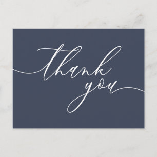 Danke einfache minimalistisches Marineblau Postkarte