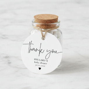 Danke Elegante Kalligrafie-Baby-Party Geschenkanhänger