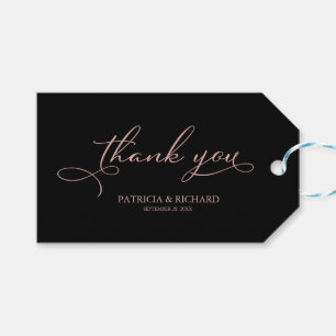 Danke - Elegante roségoldene Hochzeit-Gastgeschenk Geschenkanhänger