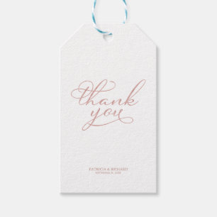Danke - Elegante roségoldene Hochzeitsdank-Tags Geschenkanhänger