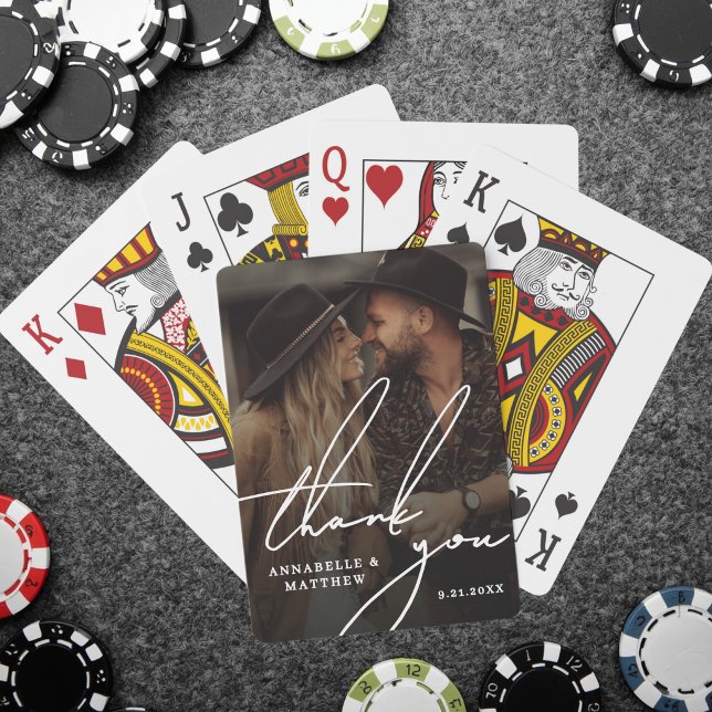 Danke Elegantes Foto Spielkarten (Thank You Elegant Photo Poker Cards )