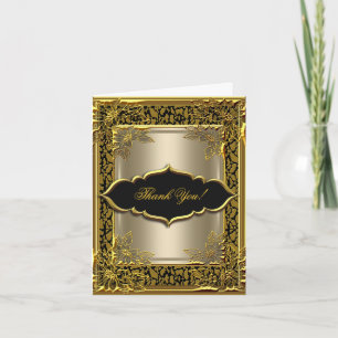 Danke, elegantes Kaffee-Schwarz-Gold zu kardieren Dankeskarte