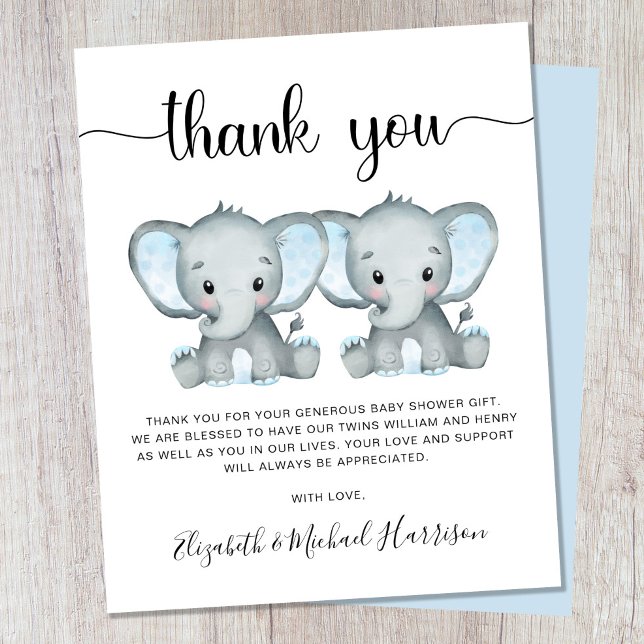 Danke Elephant Twin Boys Baby Shower (Von Creator hochgeladen)