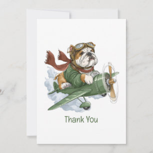 Danke Englisch Bulldogge Pilot Flugzeug