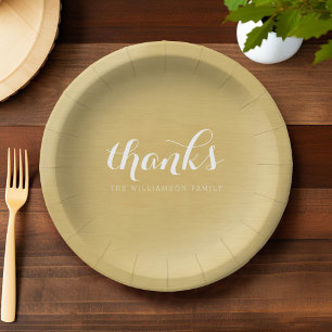 Danke - Erntedank Family Brushed Gold Pappteller