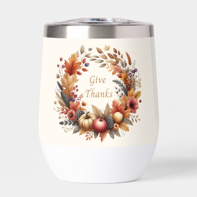 Danke Erntedank Wine Tumbler (Vorderseite)