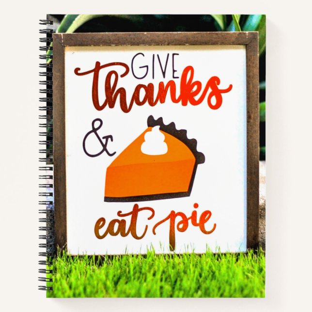 Danke, Essen Pie Erntedank Notizbuch (Vorderseite)