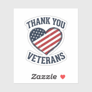 Danke euch Veteranen Patrioten-Herz Vintage-Shirt Aufkleber