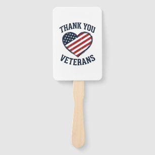 Danke euch Veteranen Patrioten-Herz Vintage-Shirt Fächer
