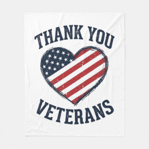 Danke euch Veteranen Patrioten-Herz Vintage-Shirt Fleecedecke