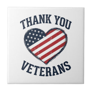 Danke euch Veteranen Patrioten-Herz Vintage-Shirt Fliese