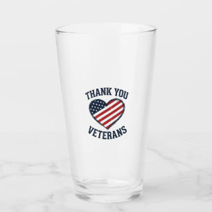 Danke euch Veteranen Patrioten-Herz Vintage-Shirt Glas