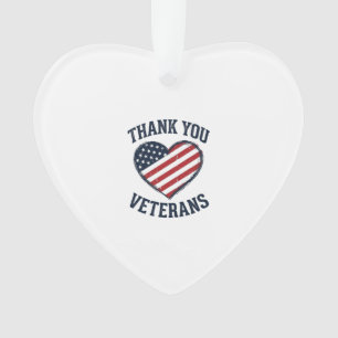 Danke euch Veteranen Patrioten-Herz Vintage-Shirt  Ornament