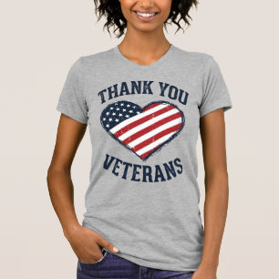 Danke euch Veteranen Patrioten-Herz Vintage-Shirt T-Shirt