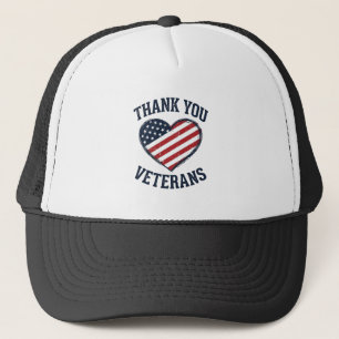 Danke euch Veteranen Patrioten-Herz Vintage-Shirt Truckerkappe