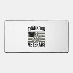 Danke euch Veteranen Vintage-Flagge Soldat-Shirt-D Schreibtischunterlage