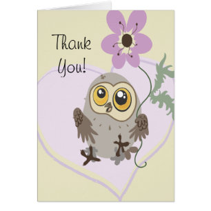 Danke! Eule mit Blume