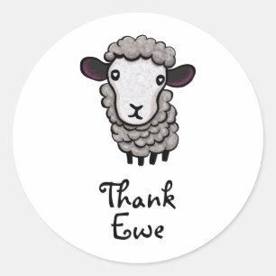 Danke Ewe Runder Aufkleber