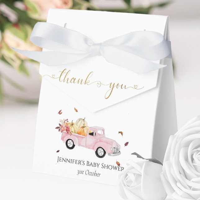 Danke Fall Pink Vintag Truck Baby Dusche Geschenkschachtel (Von Creator hochgeladen)