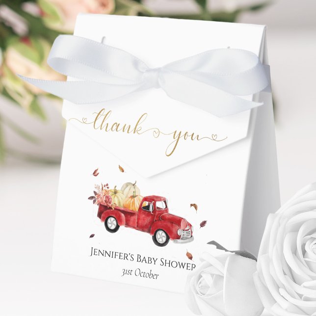 Danke Fall Red Vintag Truck Baby Dusche Geschenkschachtel (Von Creator hochgeladen)