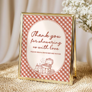 Danke Favor Baby Q BBQ Paare Baby Shower Poster