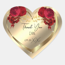 Danke Favor Blume Herz Braut- Sweet16th Gold