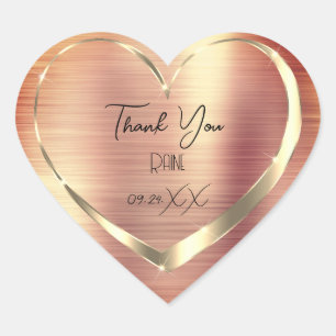 Danke Favor Gold Herz Braut Sweet 16. Rose Herz-Aufkleber