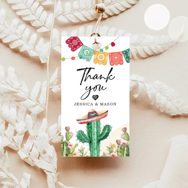 Danke Fiesta Cactus Watercolor Duwer Fevor Geschenkanhänger (Von Creator hochgeladen)